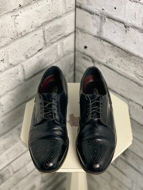Florsheim Oxford Mens 8.5 D Black Leather Lace Up Brogue Cap Toe Dress Shoes